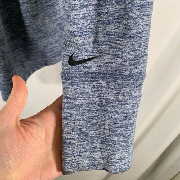 Nike Cardigan Women's Small Blue Heathered Open Front Dri-Fit Long Sleeve - Picture 2 of 8